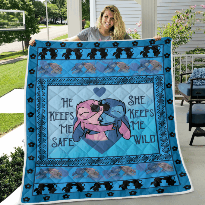 Keeps Me Safe Keeps Me Wild Fleece Blanket – Quilt Christmas Birthday Gift
