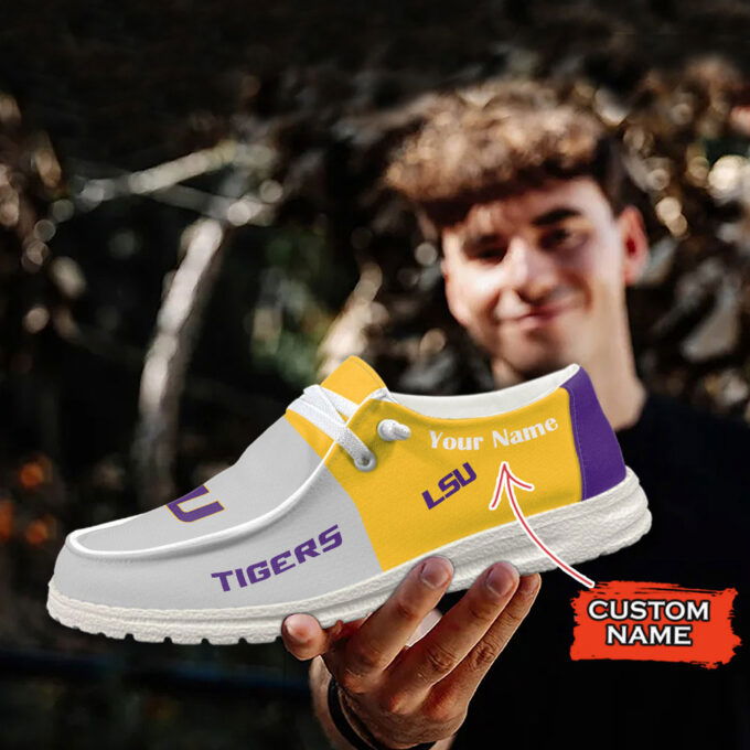 LSU Tigers Personalized Hey Dude Sports Shoes – Custom Name Design Perfect Gift