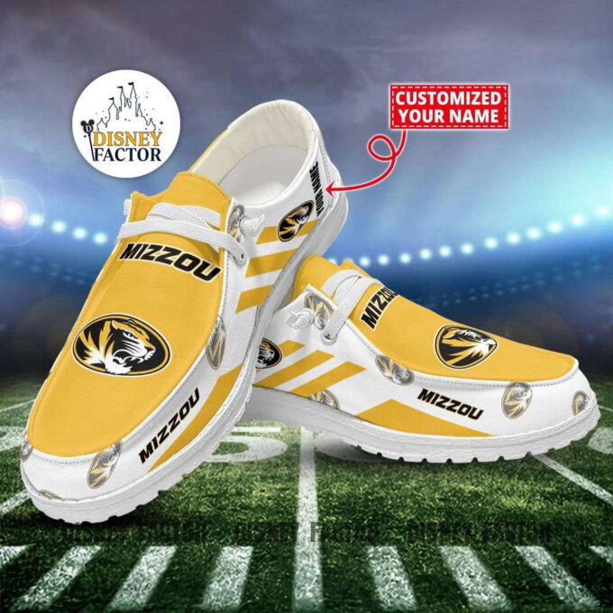 Missouri Tigers NCAA Personalized Hey Dude Sports Shoes – Custom Name Design Perfect Gift