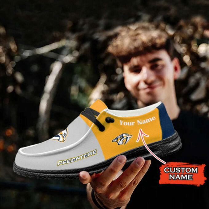 Nashville Predators NHL Personalized Hey Dude Sports Shoes – Custom Name Design Perfect Gift