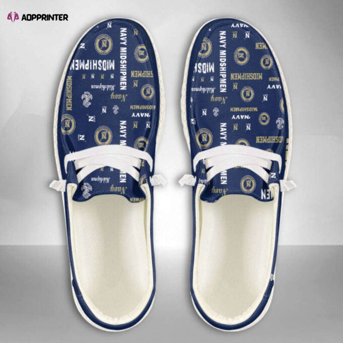 Navy Midshipmen NCAA Personalized Hey Dude Sports Shoes – Custom Name Design Perfect Gift For Fans – 1stShark Exclusive