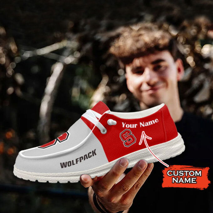 NC State Wolfpack NCAA Personalized Hey Dude Sports Shoes – Custom Name Design Perfect Gift