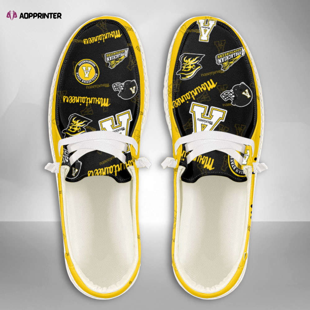 NCAA Appalachian State Mountaineers Custom Name Hey Dude Shoes Fan Gift NCAA Appalachian State Mountaineers Custom Name Hey Dude Shoes Fan Gift