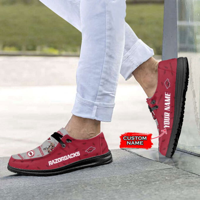 NCAA Arkansas Razorbacks Custom Name Hey Dude Shoes 01 Fan Gifts