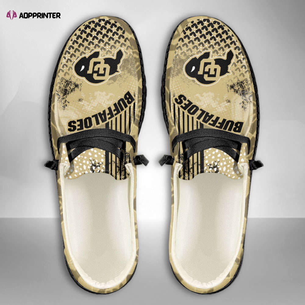 NCAA Colorado Buffaloes Custom Name Hey Dude Shoes Fan Gift NCAA Colorado Buffaloes Custom Name Hey Dude Shoes Fan Gift
