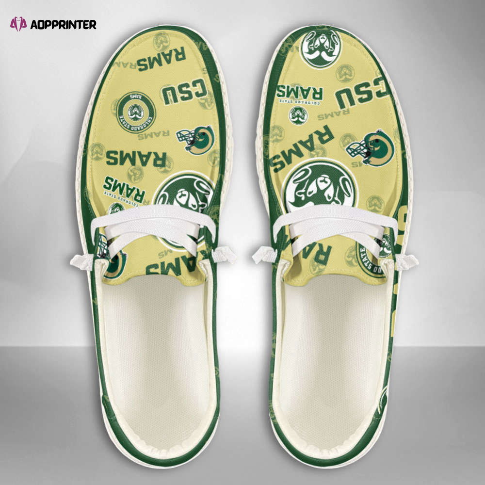 NCAA Colorado State Rams Custom Name Hey Dude Shoes Fan Gift NCAA Colorado State Rams Custom Name Hey Dude Shoes Fan Gift