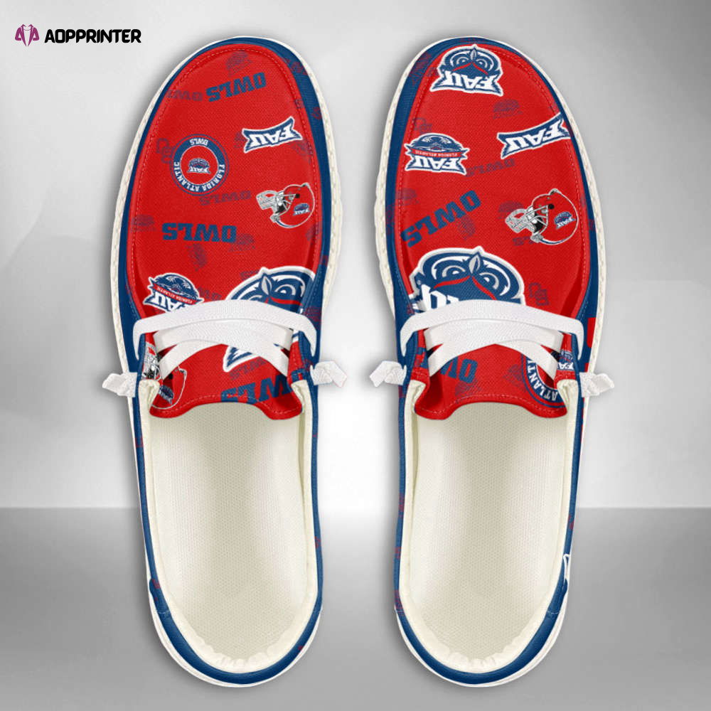 NCAA Florida Atlantic Owls Custom Name Hey Dude Shoes Fan Gift NCAA Florida Atlantic Owls Custom Name Hey Dude Shoes Fan Gift
