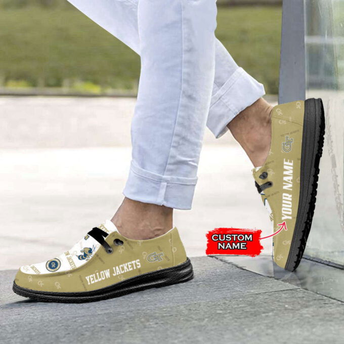 NCAA Georgia Tech Yellow Jackets Custom Name Hey Dude Shoes Fan Gift