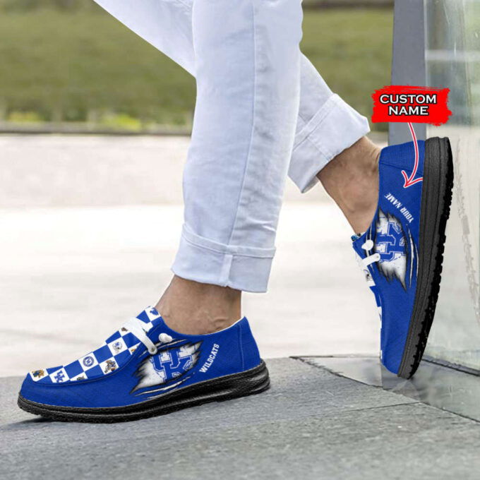 NCAA Kentucky Wildcats Custom Name Hey Dude Shoes Fan Gift