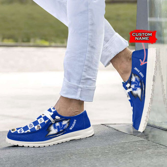 NCAA Kentucky Wildcats Custom Name Hey Dude Shoes Fan Gift