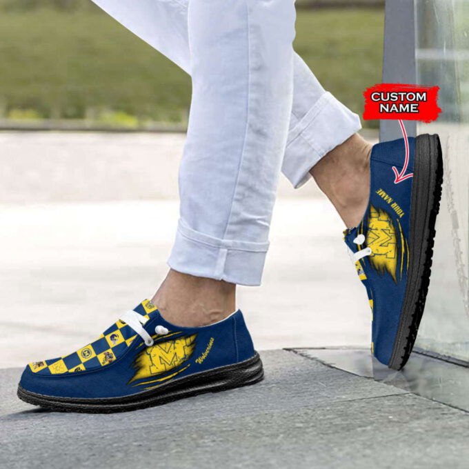 NCAA Michigan Wolverines Custom Name Hey Dude Shoes Christmas Gift