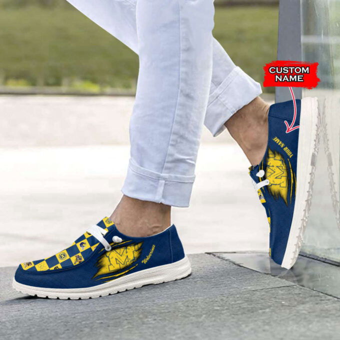 NCAA Michigan Wolverines Custom Name Hey Dude Shoes Christmas Gift