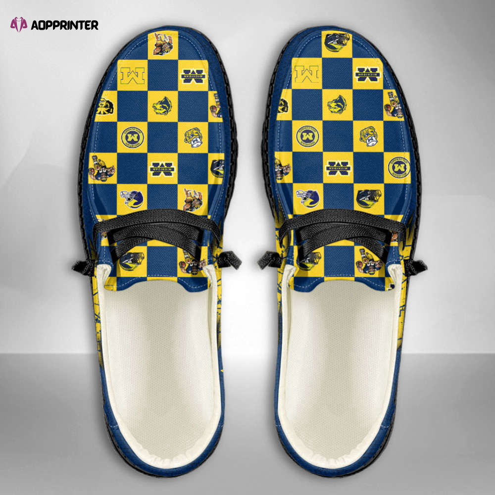 NCAA Michigan Wolverines Custom Name Hey Dude Shoes Christmas Gift NCAA Michigan Wolverines Custom Name Hey Dude Shoes Christmas Gift