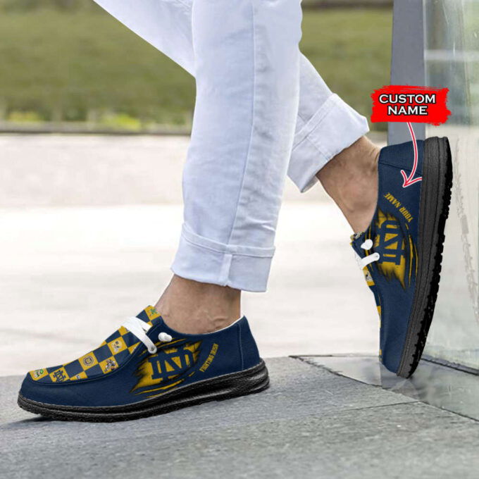 NCAA Notre Dame Fighting Irish Custom Name Hey Dude Shoes Fan Gift