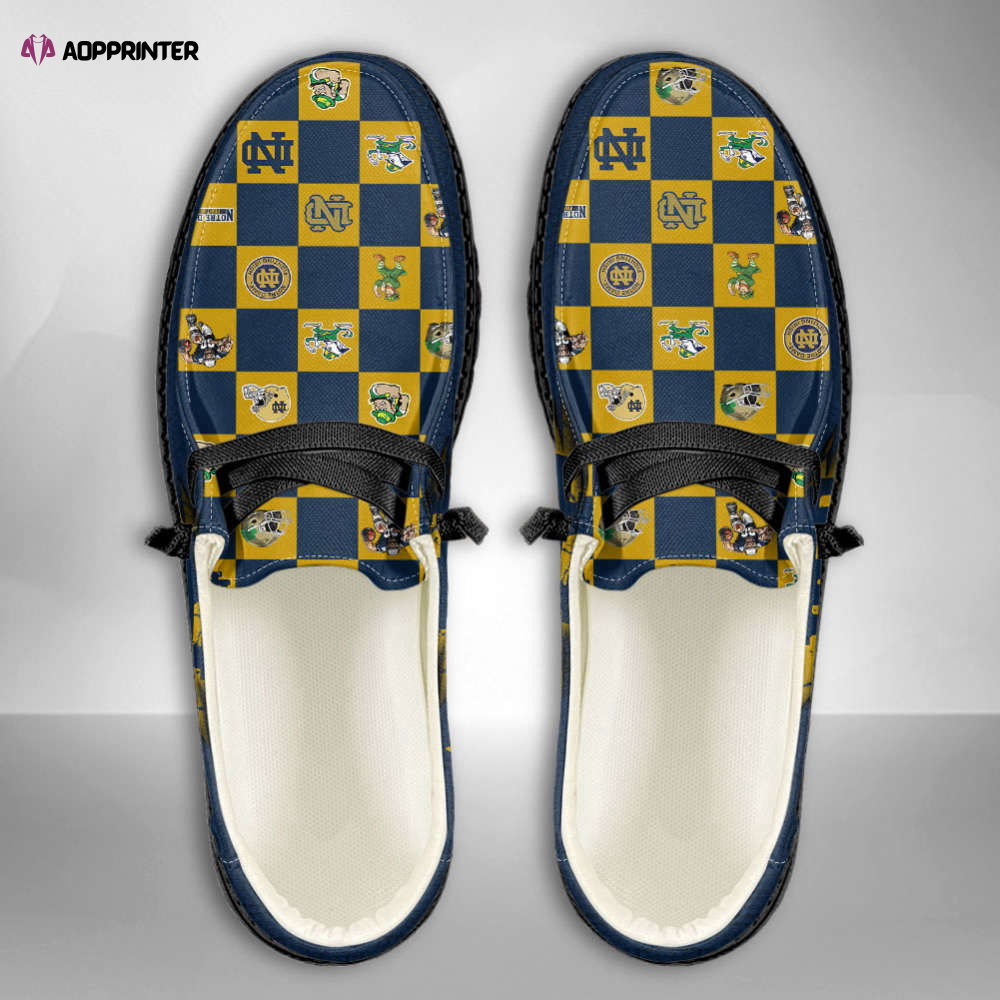 NCAA Notre Dame Fighting Irish Custom Name Hey Dude Shoes Fan Gift NCAA Notre Dame Fighting Irish Custom Name Hey Dude Shoes Fan Gift