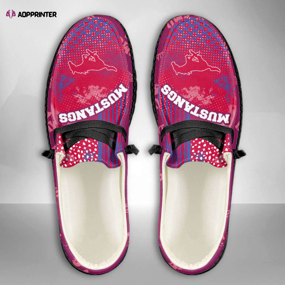 NCAA SMU Mustangs Custom Name Hey Dude Shoes Fan Gift Exclusive NCAA SMU Mustangs Custom Name Hey Dude Shoes Fan Gift Exclusive
