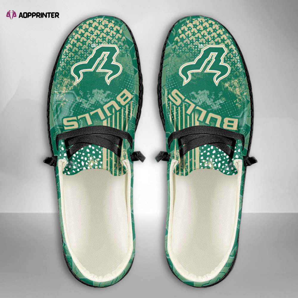 NCAA South Florida Bulls Custom Name Hey Dude Shoes Fan Gift Exclusive NCAA South Florida Bulls Custom Name Hey Dude Shoes Fan Gift Exclusive