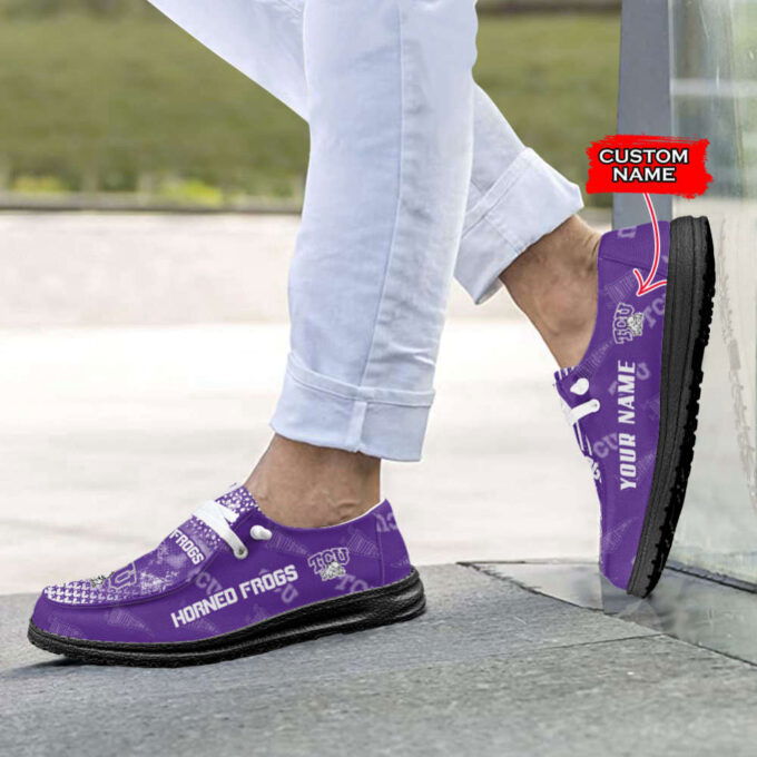 NCAA TCU Horned Frogs Custom Name Hey Dude Shoes Fan Gift