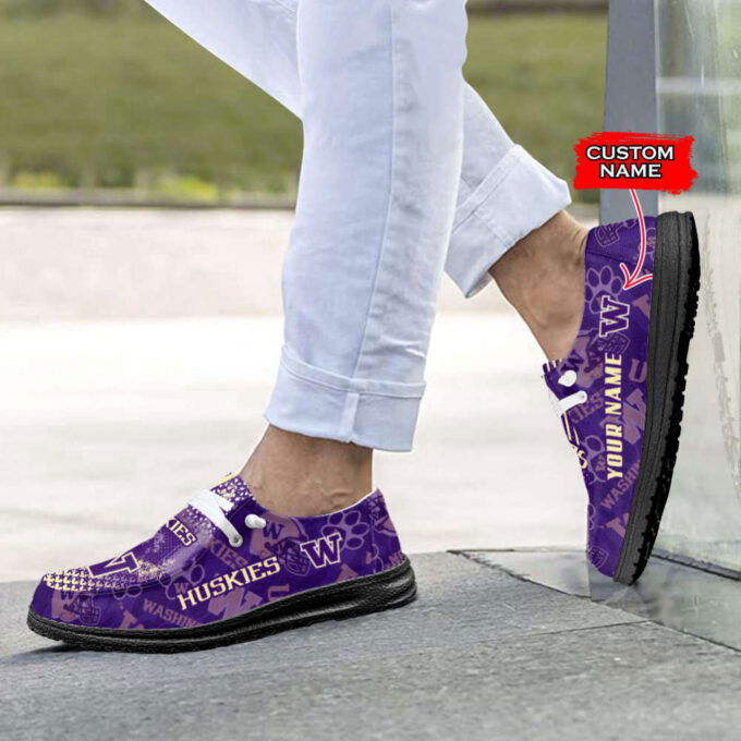 NCAA Washington Huskies Custom Name Hey Dude Shoes Fan Gift Exclusive