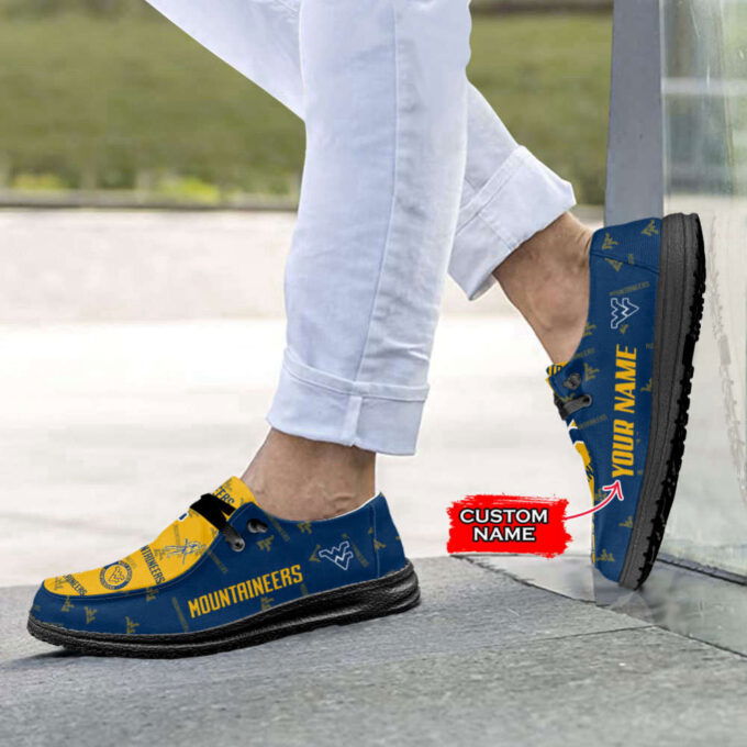NCAA West Virginia Mountaineers Custom Name Hey Dude Shoes Christmas Gift