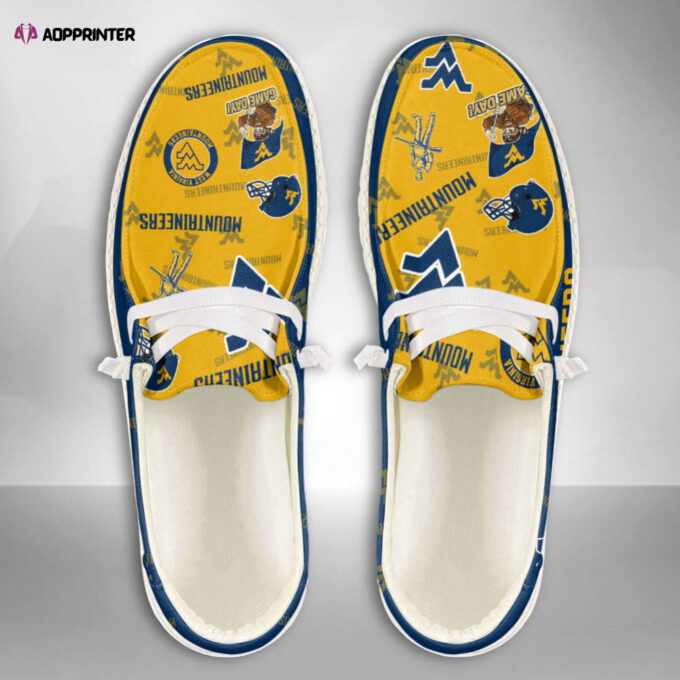 NCAA West Virginia Mountaineers Custom Name Hey Dude Shoes Christmas Gift