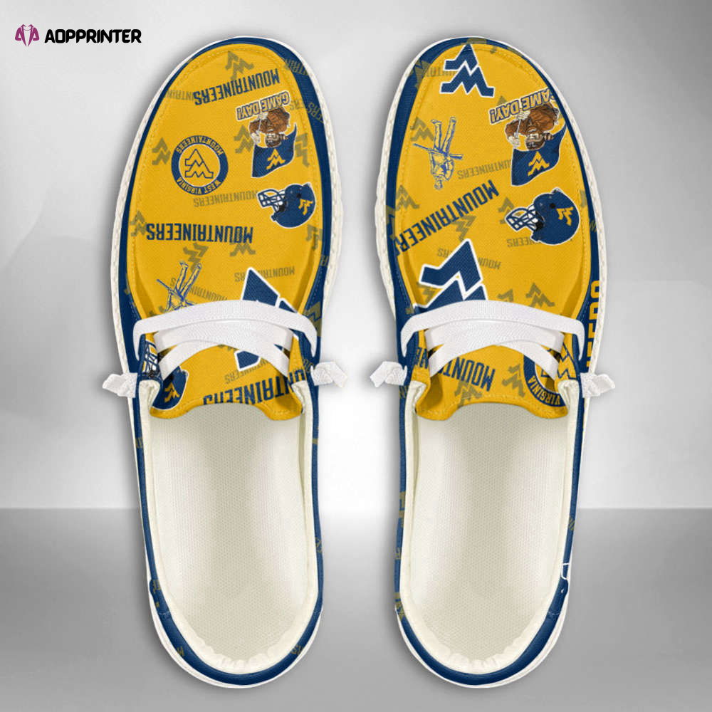 NCAA West Virginia Mountaineers Custom Name Hey Dude Shoes Christmas Gift NCAA West Virginia Mountaineers Custom Name Hey Dude Shoes Christmas Gift