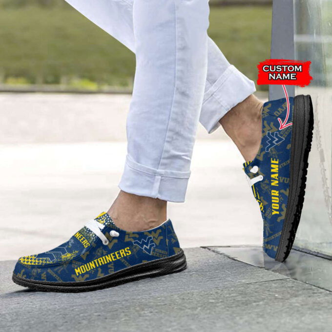 NCAA West Virginia Mountaineers Custom Name Hey Dude Shoes Fan Gift