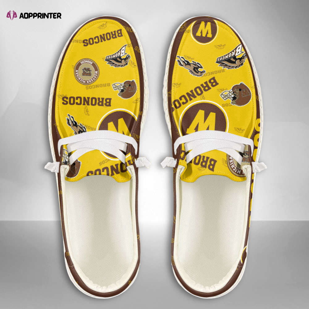 NCAA Western Michigan Broncos Custom Name Hey Dude Shoes Fan Gift NCAA Western Michigan Broncos Custom Name Hey Dude Shoes Fan Gift