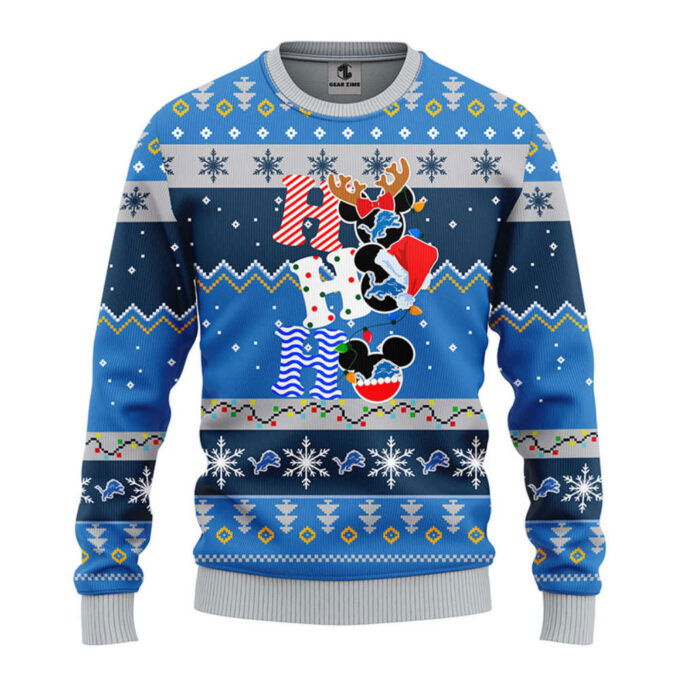 NFL Detroit Lions HoHoHo Mickey Christmas Ugly Sweater – Christmas Gift