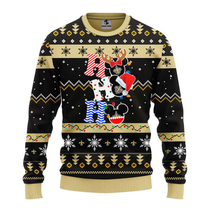 NFL New Orleans Saints HoHoHo Mickey Christmas Ugly Sweater – Christmas Noen Gift