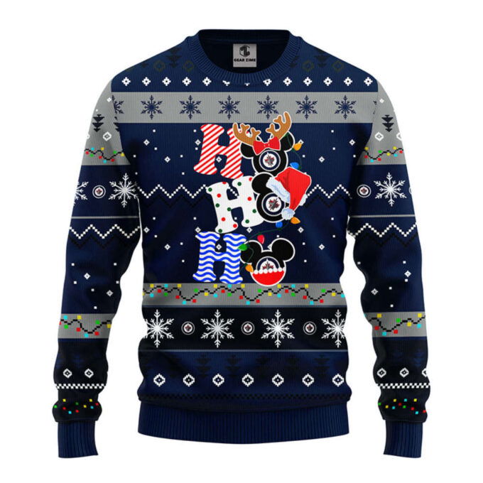 NHL Winnipeg Jets HoHoHo Mickey Christmas Ugly Sweater – Christmas Gift