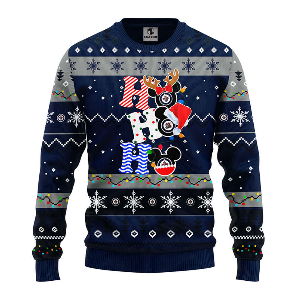 NHL Winnipeg Jets HoHoHo Mickey Christmas Ugly Sweater – Christmas Gift NHL Winnipeg Jets HoHoHo Mickey Christmas Ugly Sweater – Christmas Gift