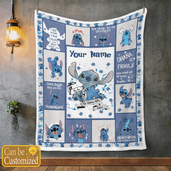 Personalized Autism Fleece Blanket – Quilt Christmas Birthday Gift