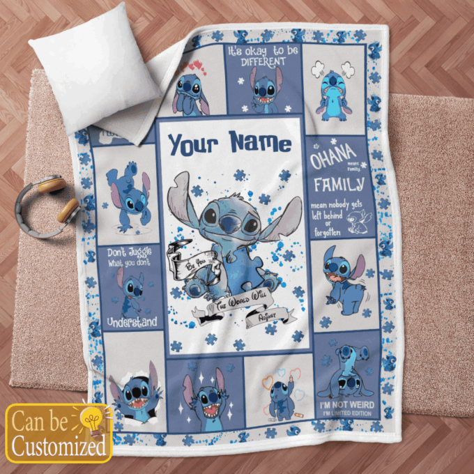 Personalized Autism Fleece Blanket – Quilt Christmas Birthday Gift