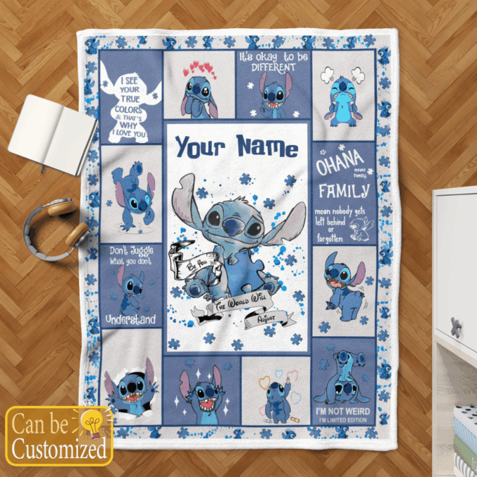 Personalized Autism Fleece Blanket – Quilt Christmas Birthday Gift