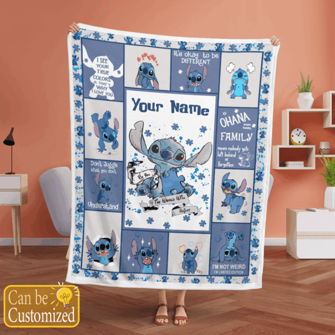 Personalized Autism Fleece Blanket – Quilt Christmas Birthday Gift