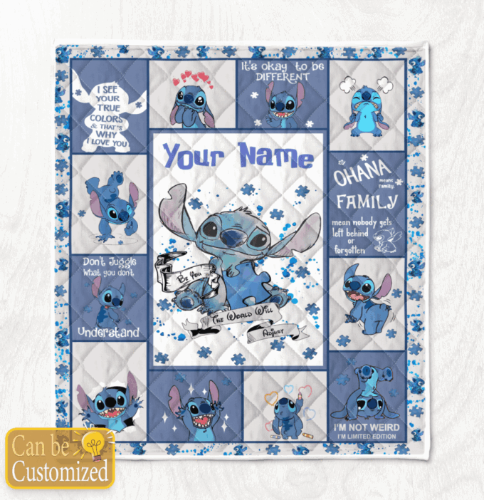 Personalized Autism Fleece Blanket – Quilt Christmas Birthday Gift