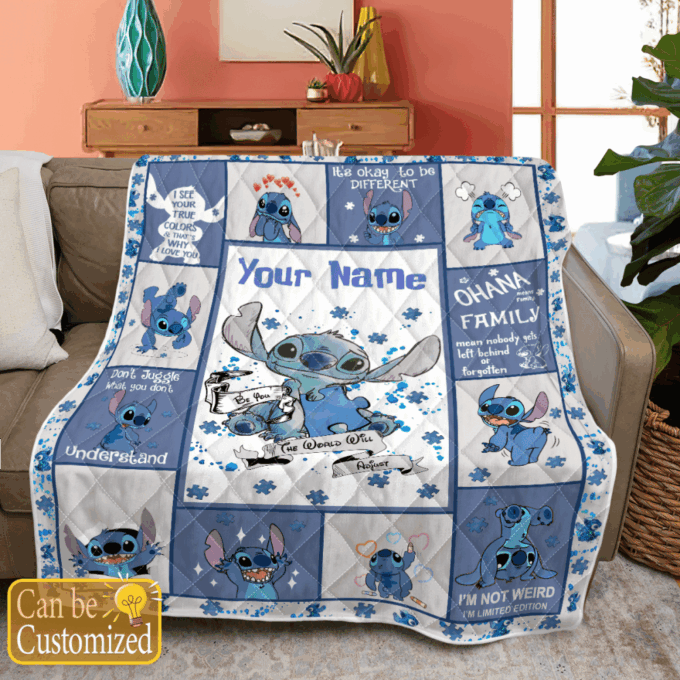 Personalized Autism Fleece Blanket – Quilt Christmas Birthday Gift