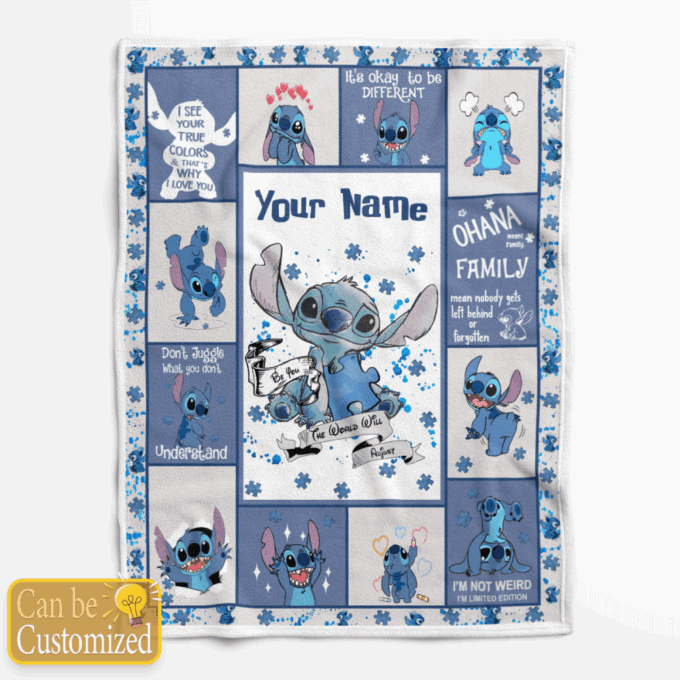Personalized Autism Fleece Blanket – Quilt Christmas Birthday Gift