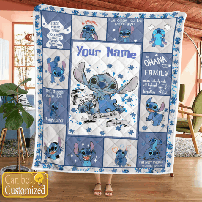 Personalized Autism Fleece Blanket – Quilt Christmas Birthday Gift