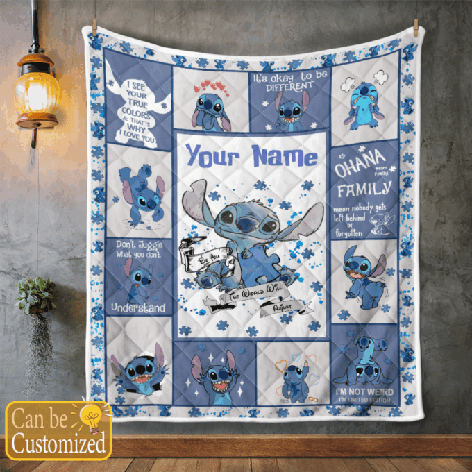 Personalized Autism Fleece Blanket – Quilt Christmas Birthday Gift