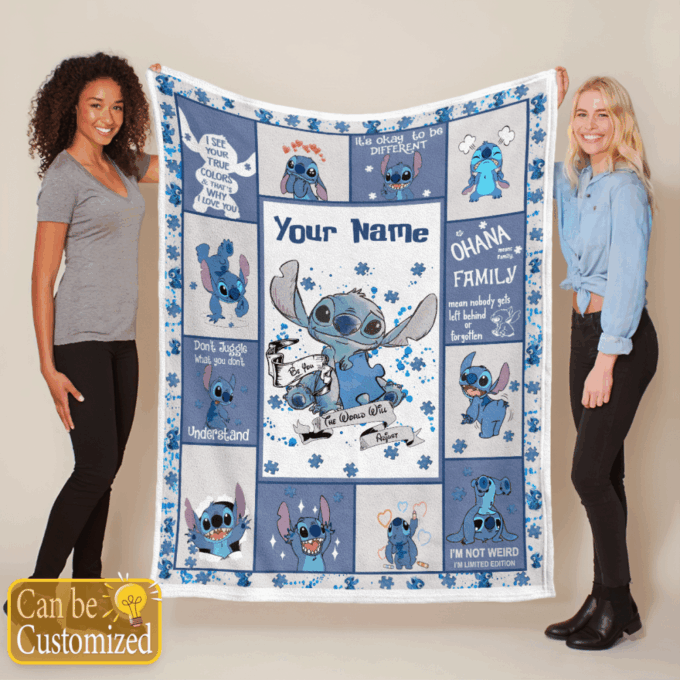 Personalized Autism Fleece Blanket – Quilt Christmas Birthday Gift