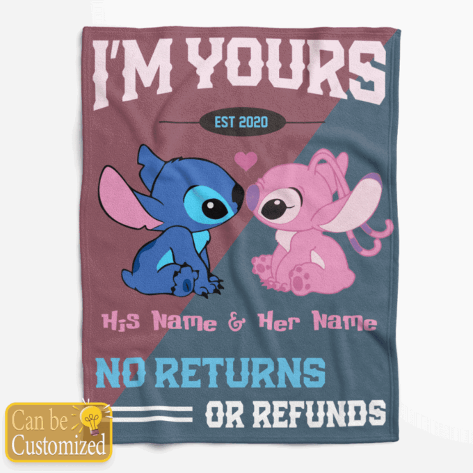Personalized I’m Yours No Returns Or Refunds Fleece Blanket – Quilt Christmas Birthday Gift