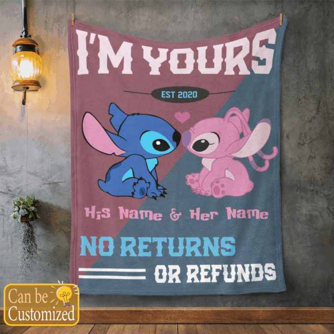Personalized I’m Yours No Returns Or Refunds Fleece Blanket – Quilt Christmas Birthday Gift