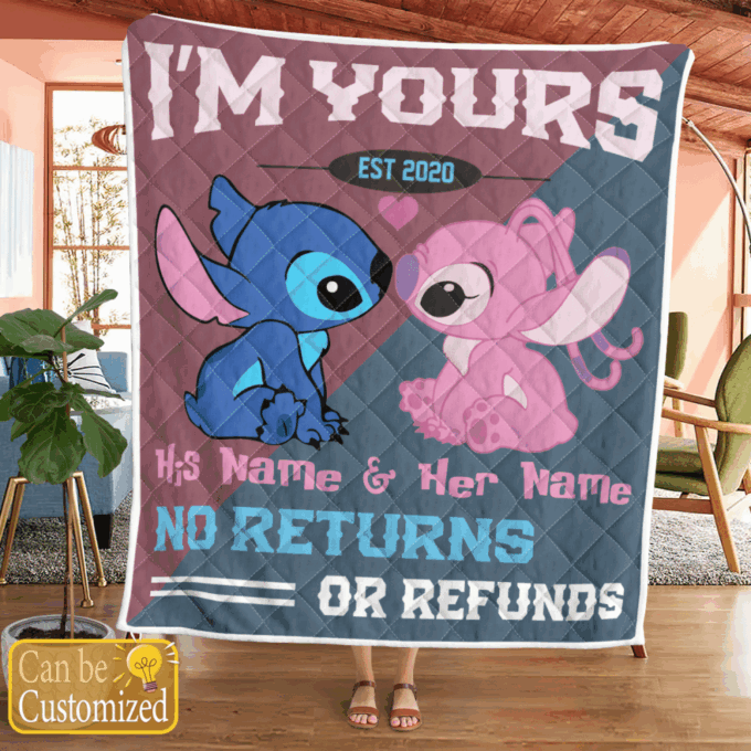 Personalized I’m Yours No Returns Or Refunds Fleece Blanket – Quilt Christmas Birthday Gift