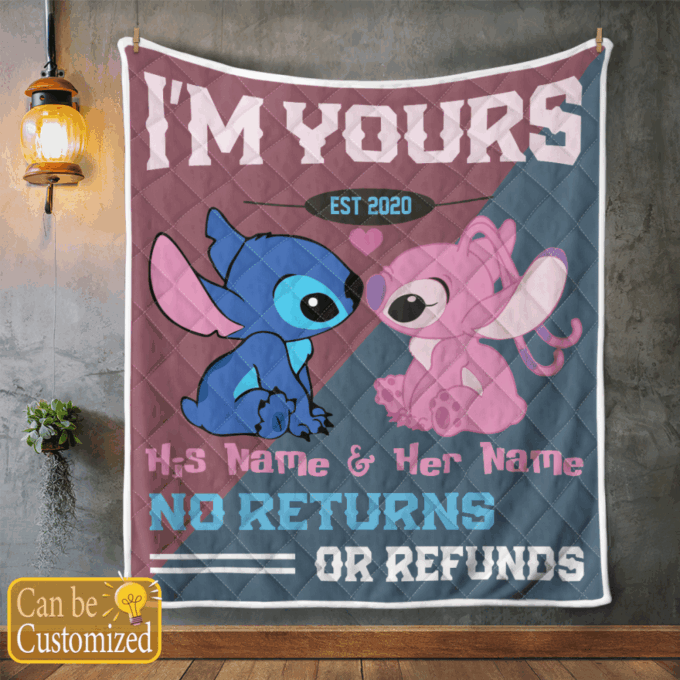 Personalized I’m Yours No Returns Or Refunds Fleece Blanket – Quilt Christmas Birthday Gift