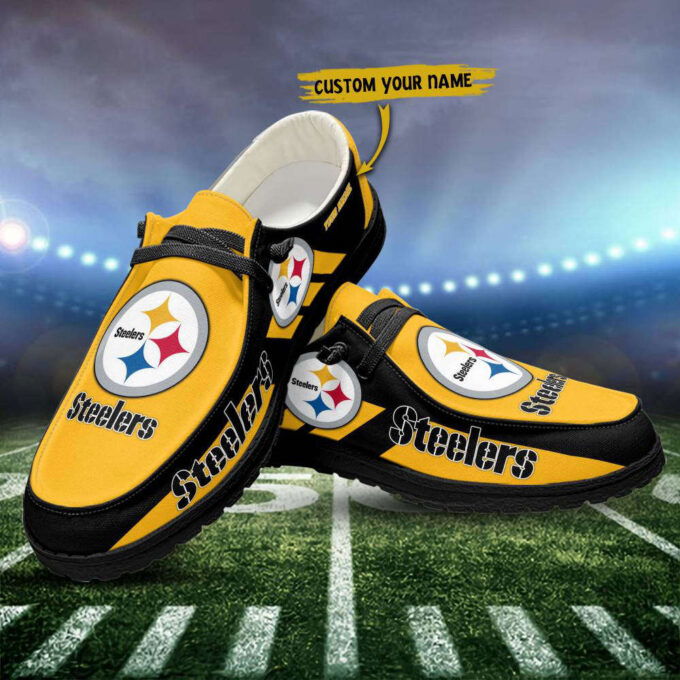 Pittsburgh Steelers NFL Personalized Hey Dude Sports Shoes – Custom Name Design Perfect Gift