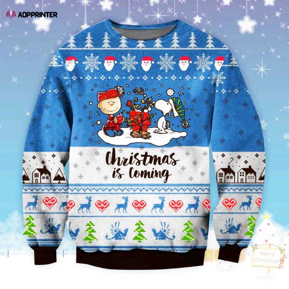Snoopy Xmas Coming Ugly Christmas Sweater Unisex Knit Wool Ugly Sweater Snoopy Xmas Coming Ugly Christmas Sweater Unisex Knit Wool Ugly Sweater