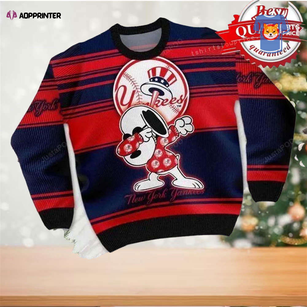 Snoopy York Yankees Ugly Christmas Sweater Snoopy York Yankees Ugly Christmas Sweater