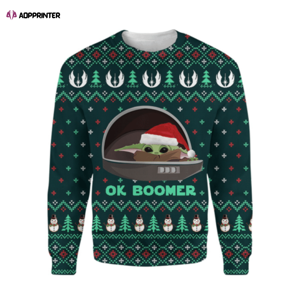Star Wars Baby Yoda Ok Boomer Ugly Sweater Gifts, Star Wars Gift Fan Ugly Sweater Star Wars Baby Yoda Ok Boomer Ugly Sweater Gifts, Star Wars Gift Fan Ugly Sweater